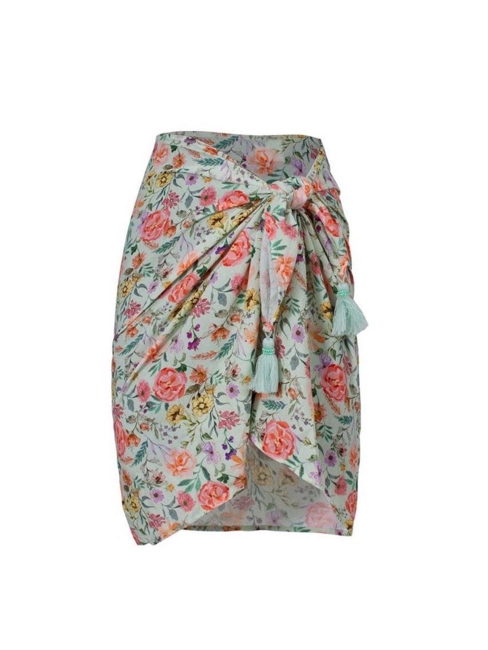 NWT PQ Swim x Amanda Stanton Floral Tassel Sarong Cover Up $96